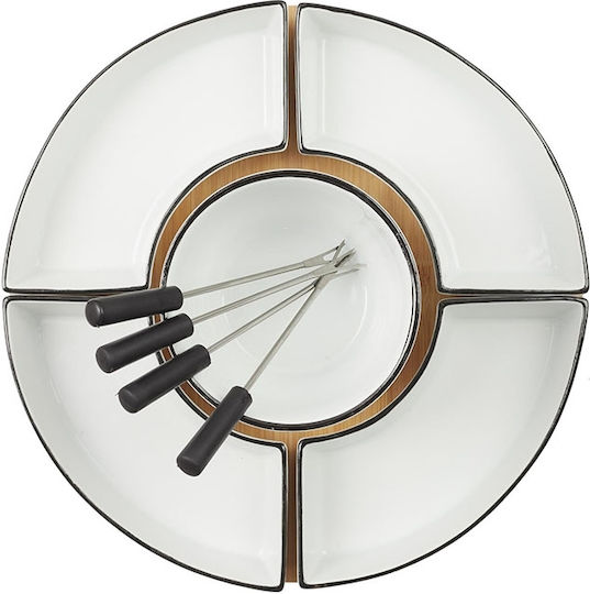 Cook Concept Porcelain Fondue Pot with Tea Light White 30x19x30cm