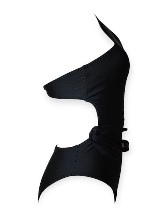 Swimsuit with Openings & Removable Padding Black