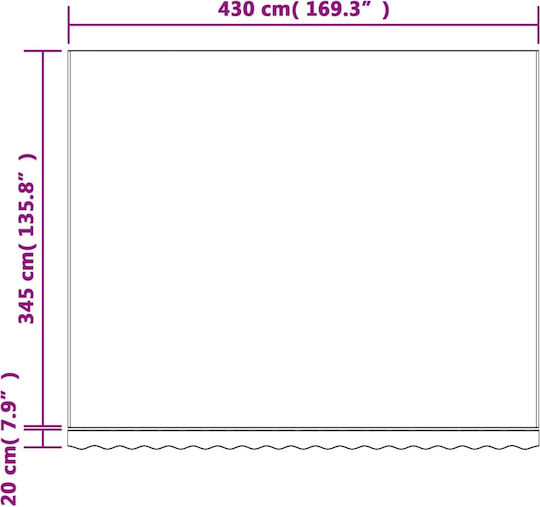 vidaXL Τεντόπανο Πολύχρωμο με Επίστρωση PU 3.5x4.5m