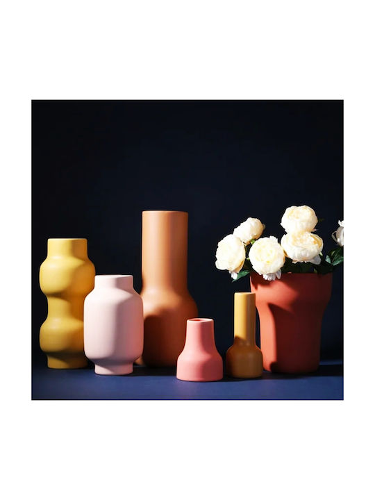 Decorative Vase Orange 18x18x40.3cm