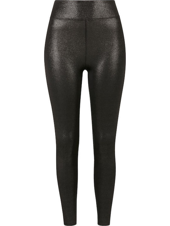 Frauen Leggings Glänzend & Hochgeschnitten Sparklingblack