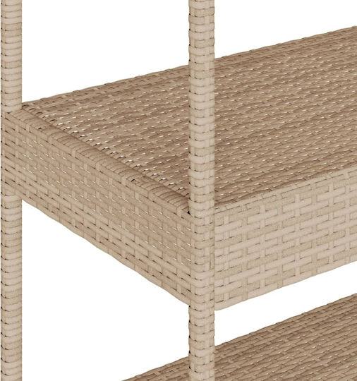 vidaXL Wooden Kitchen Trolley 3 Tiers Beige 101x40x100cm