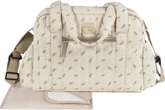 Walking Mum Shoulder/Hand Diaper Bag Beige 41x31x13cm.