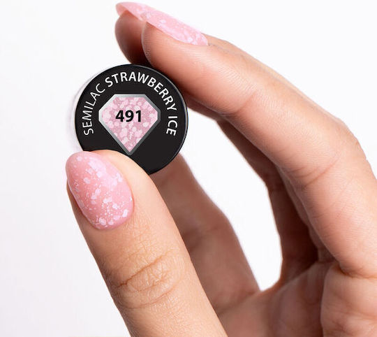 Semilac Semi-Permanent Nail Polish 491 Strawberry Ice 7ml