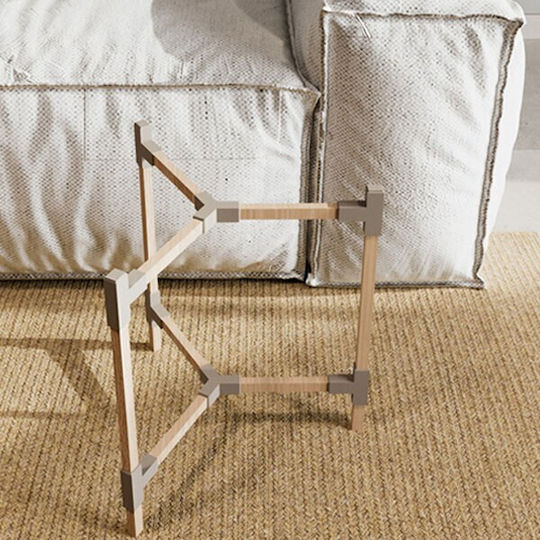 Runder Beistelltisch Beige M46xB46xH53cm