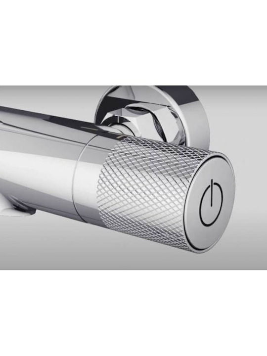 Imex Line Ρυθμιζόμενη Στήλη Ντουζ με Μπαταρία 115-165cm Ασημί