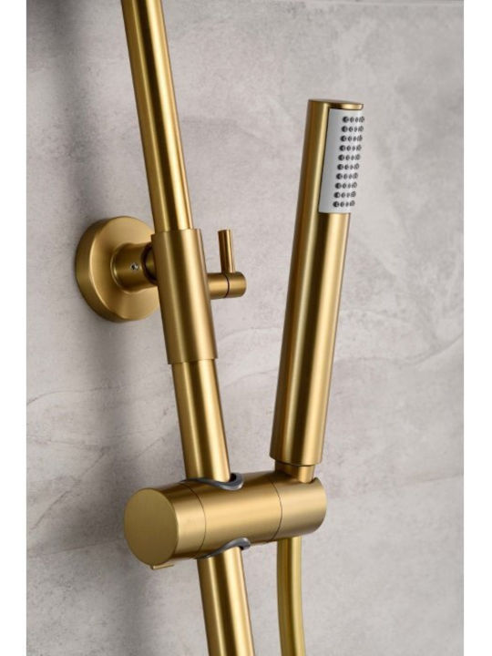 Imex Line Coloană De Duș Reglabilă Cu Mixer De Cadă 115-165cm Aurie