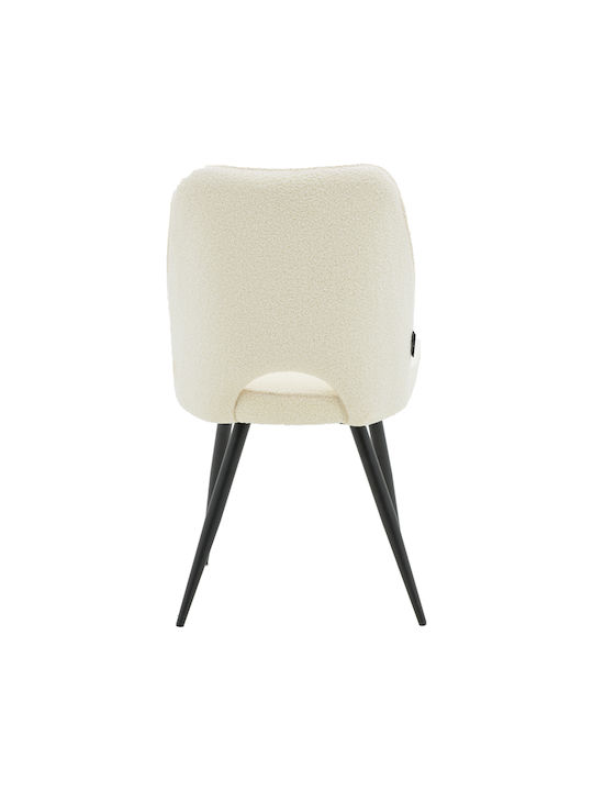 Renish Dining Room Fabric Chair Boucle Ecru 61x47x91.5cm