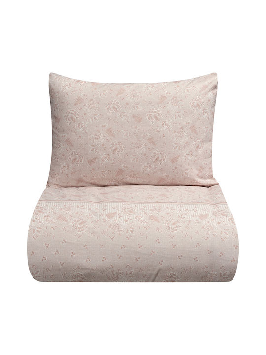 Beauty Home Set Duvet Cover Single 160x240cm Solid Pink 12091PMMO 3 Pieces