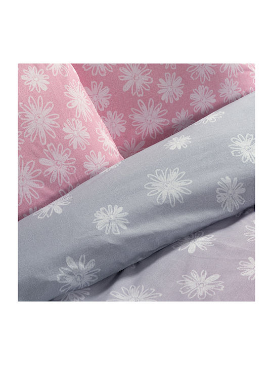 Beauty Home Quilt Set Queen 220x240cm Pink, Grey