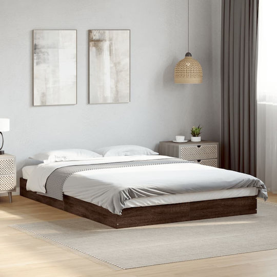 Bed Base Semi-Double made of Wood Brown 120x200cm.