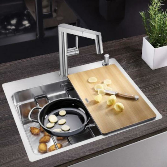 Blanco Etagon 500-IF Ένθετος Νεροχύτης Inox Σατινέ Μ54xΠ50cm Ασημί