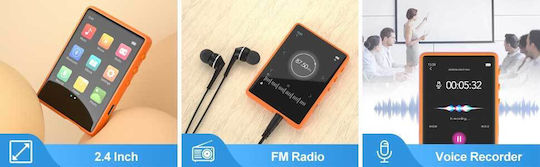 MECHEN M3 MP3 Player (32GB) with TFT Touch Screen 2.4" Orange