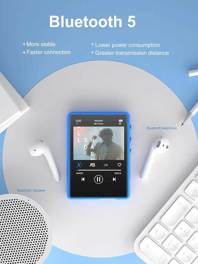 MECHEN M3 MP3 Player (32GB) with TFT Touch Screen 2.4" Blue