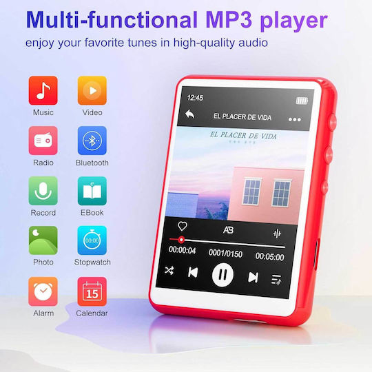 MECHEN M3 MP3-Spieler (64GB) mit LCD / TFT Touchscreen 2.4" Rot