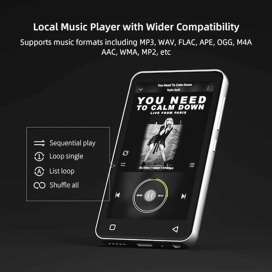 Innioasis ‎G1 MP3 Player (80GB) with LCD Touch Screen 4" White