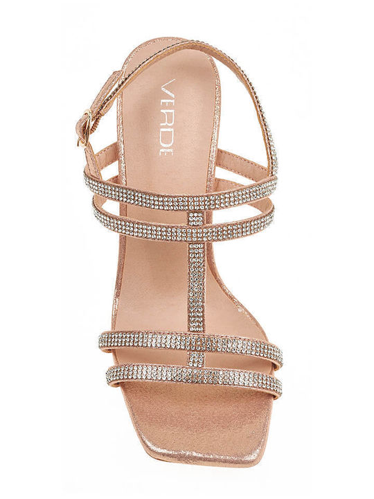 Πέδιλα με Στρας RoseGold