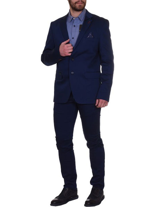 Men's Suit Jacket Slim Fit Blue