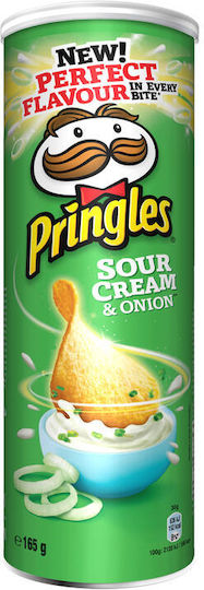 Pringles Чипс с Вкус Заквасена сметана и лук 165гр