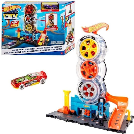 Hot Wheels City Super Twist Tire Shop Garage for Ages 5+