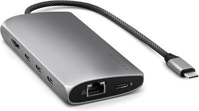 Satechi USB-C Stație de andocare cu HDMI 4K PD Ethernet Gri (ST-P8KEM)