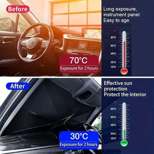 Internal Car Windshield Sunshade Umbrella 130x80cm