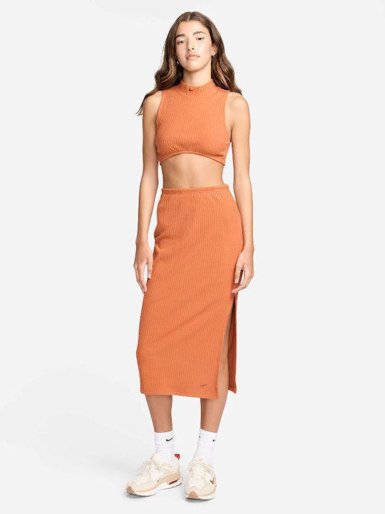Sportswear Midi Φούστα Πορτοκαλί