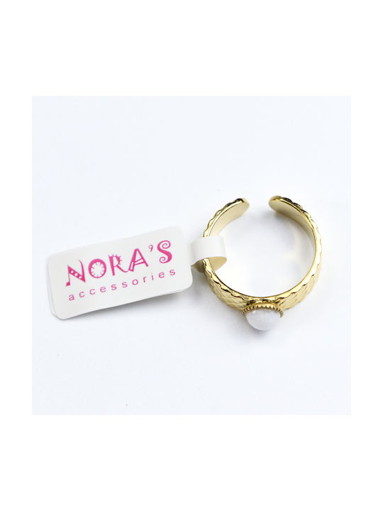 Nora's Accessories Femeie Inel din Oțel Aurit