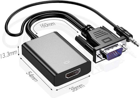 Konverter 3.5mm / VGA männlich zu HDMI männlich 1 Stück E394