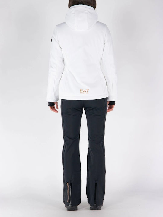 Emporio Armani 6RTV01TN8HZ-0152 Γυναικείο Μπουφάν Soft Shell για Σκι & Snowboard Λευκό