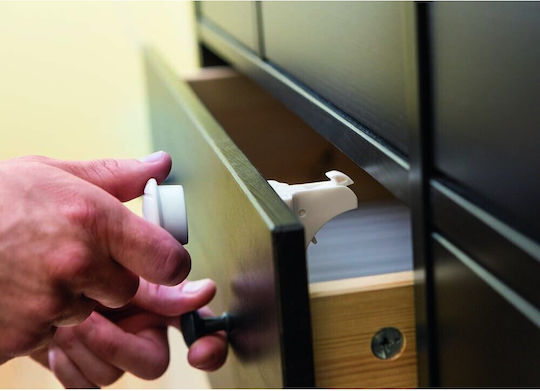 Abus Cabinet & Drawer Lock with Magnet made of Plastic in White Color 3pcs