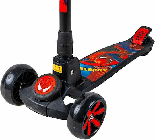 Kids Scooter Spiderman Led 3-Wheel Red