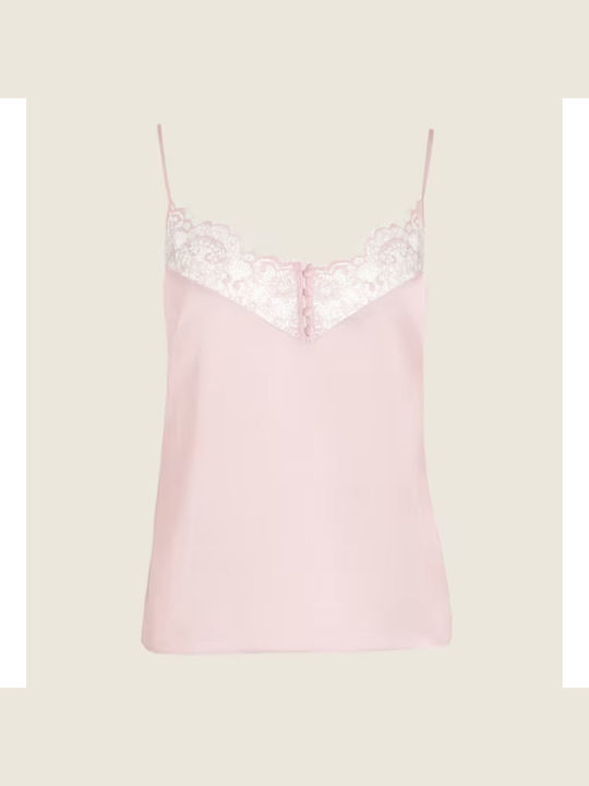 Guess Women's Lingerie Top with Lace Pink