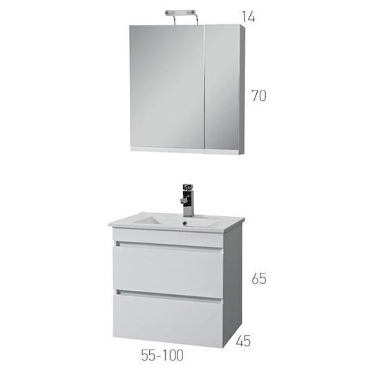 Mabo Katarina 60 Waschtisch mit Waschbecken Glanzlack Acrylic