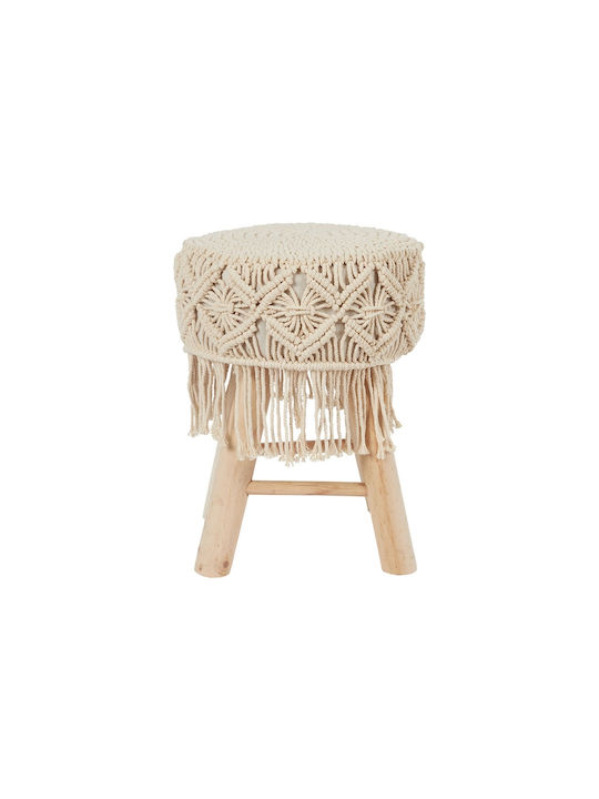 Stool For Living Room Wooden White 32x32x42cm