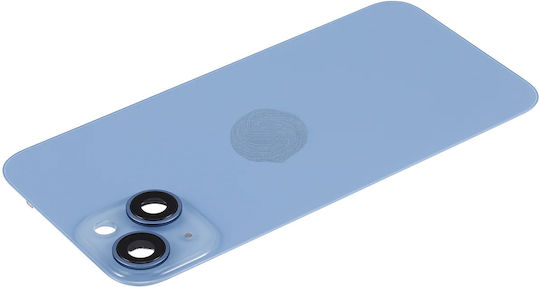 Rückseitiges Glas Stahlplatte Magnete Magsafe & Kameraobjektiv iPhone 14 Blau