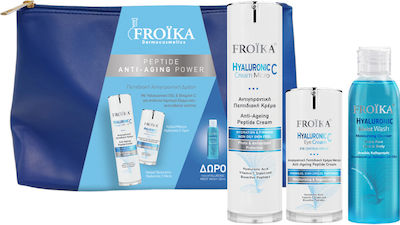 Froika Hautpflegesets für Anti-Aging , Feuchtigkeitsspendend & Aufhellung mit Gesichtscreme , Augencreme , Gesichtsreiniger & Kulturtasche