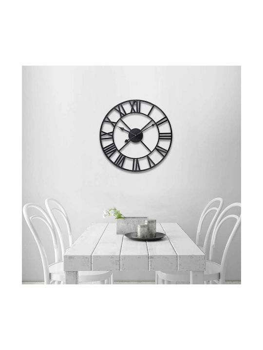 3D Leise Antikes Wanduhr Schwarz Ø50cm