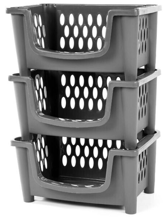 Homeplast Storage Basket Plastic Grey 49x34x25cm 1pcs