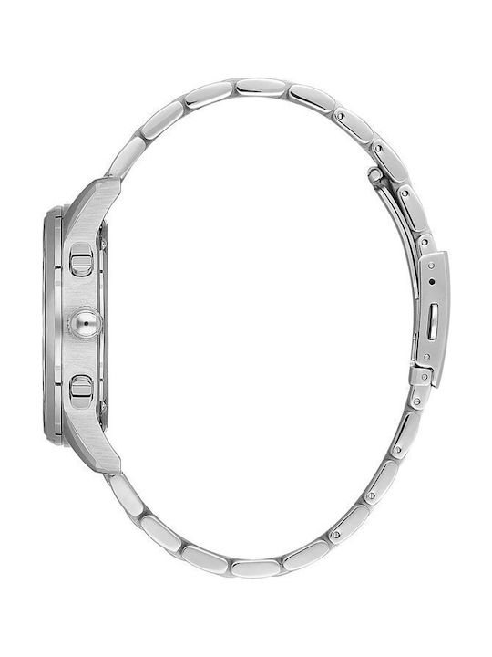 Beverly Hills Polo Club Dual Time Uhr Batterie mit Silber Metallarmband