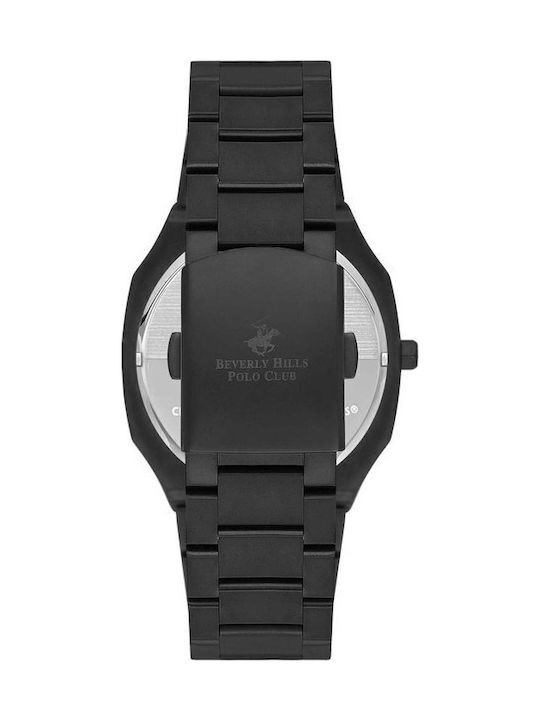 Beverly Hills Polo Club Men's Watch Battery with Black Metal Bracelet
