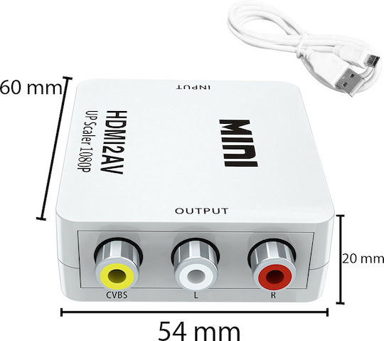 Retoo Av Adapter Hdmi To Rca Cinch Converter 1080p Usb Cable