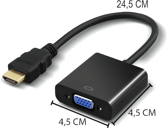 Retoo Converter Hdmi Male To Vga Female Black