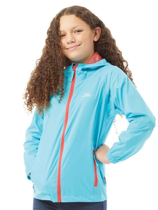 Waterproof Kids' Casual Jacket Windproof with Hood Aquatic (Marine)