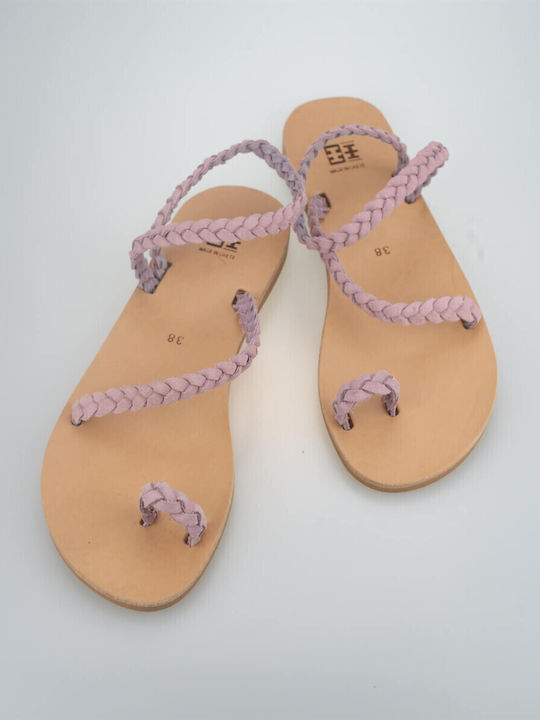 XX 173 Braid Comf Leather Women's Flat Sandals in Pink Color