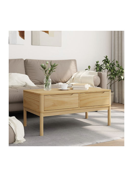 Rectangular Coffee Table Floro from Solid Wood Coffee L99xW55.5xH45cm.