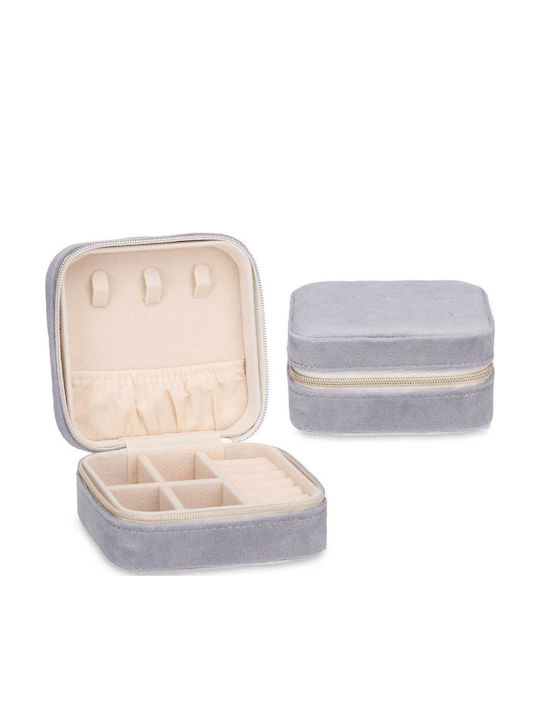 Arte Regal Velvet Jewelry Box Gray 10x10x5cm