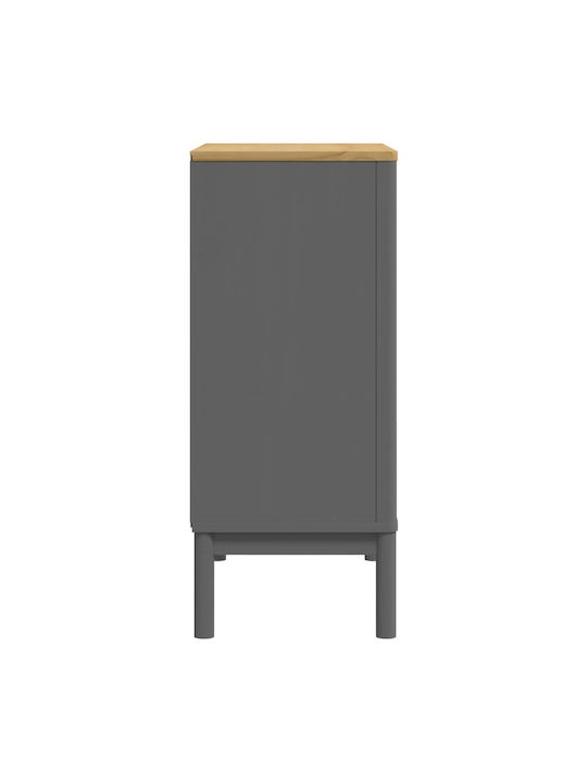 Sideboard made of Solid Wood with Drawers Grey 76.5x39x90.5cm