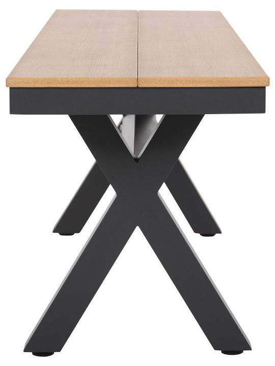 Tawnee Bank Außenbereich Metallisch Gray 220x36x44cm
