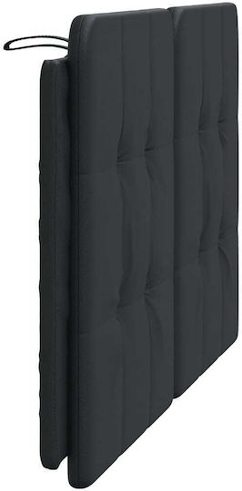 vidaXL Leather Bed Headboard Cushion Black 120x48cm
